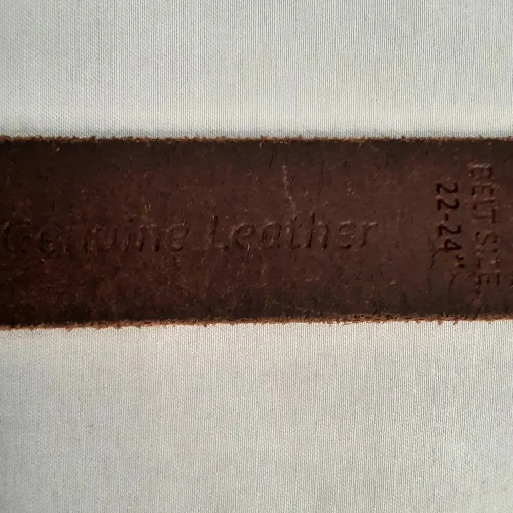Timberland Genuine Leather Coffee Brown Belt Size 22 24 Rugged Distressed